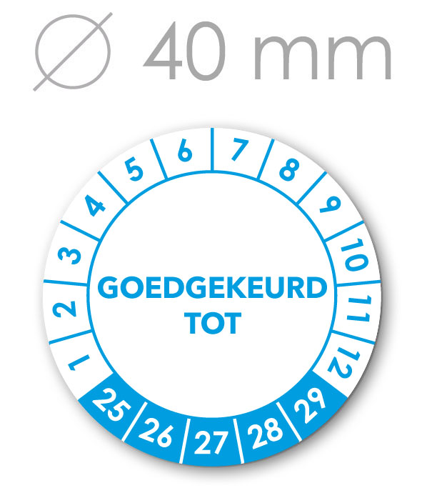 Goedgekeurd tot 5 jaargangen 40mm BLAUW